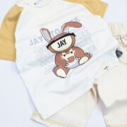 لباس بیرونی کودک ست خرگوش زرنگ طوسی دخترانه باکیفیت و ارزان