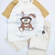 لباس بیرونی کودک ست خرگوش زرنگ صورتی کمرنگ دخترانه باکیفیت و ارزان