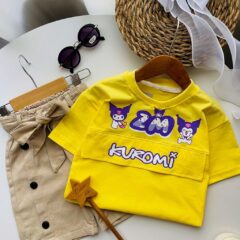 ست عیدانه دخترانه کتان کرومی