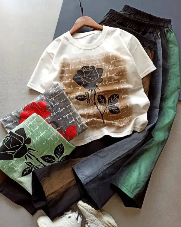 ست عیدانه دخترانه کتان گل