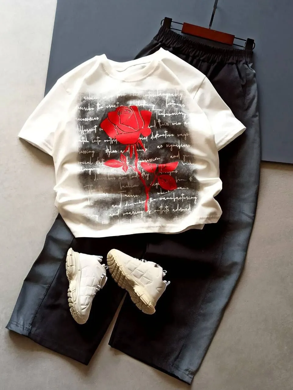 ست عیدانه دخترانه کتان گل سبز باکیفیت و ارزان