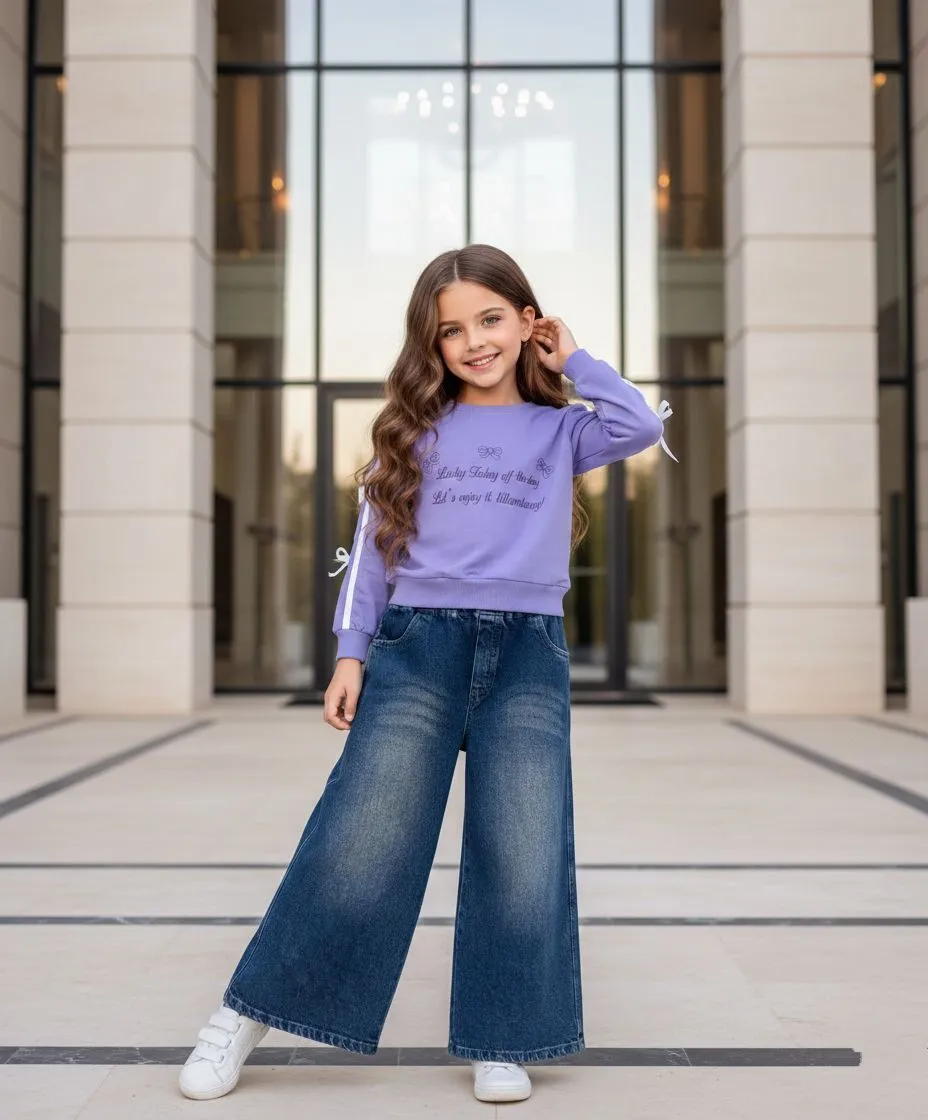 ست عیدانه مجلسی دخترانه بنفش شیک و راحت