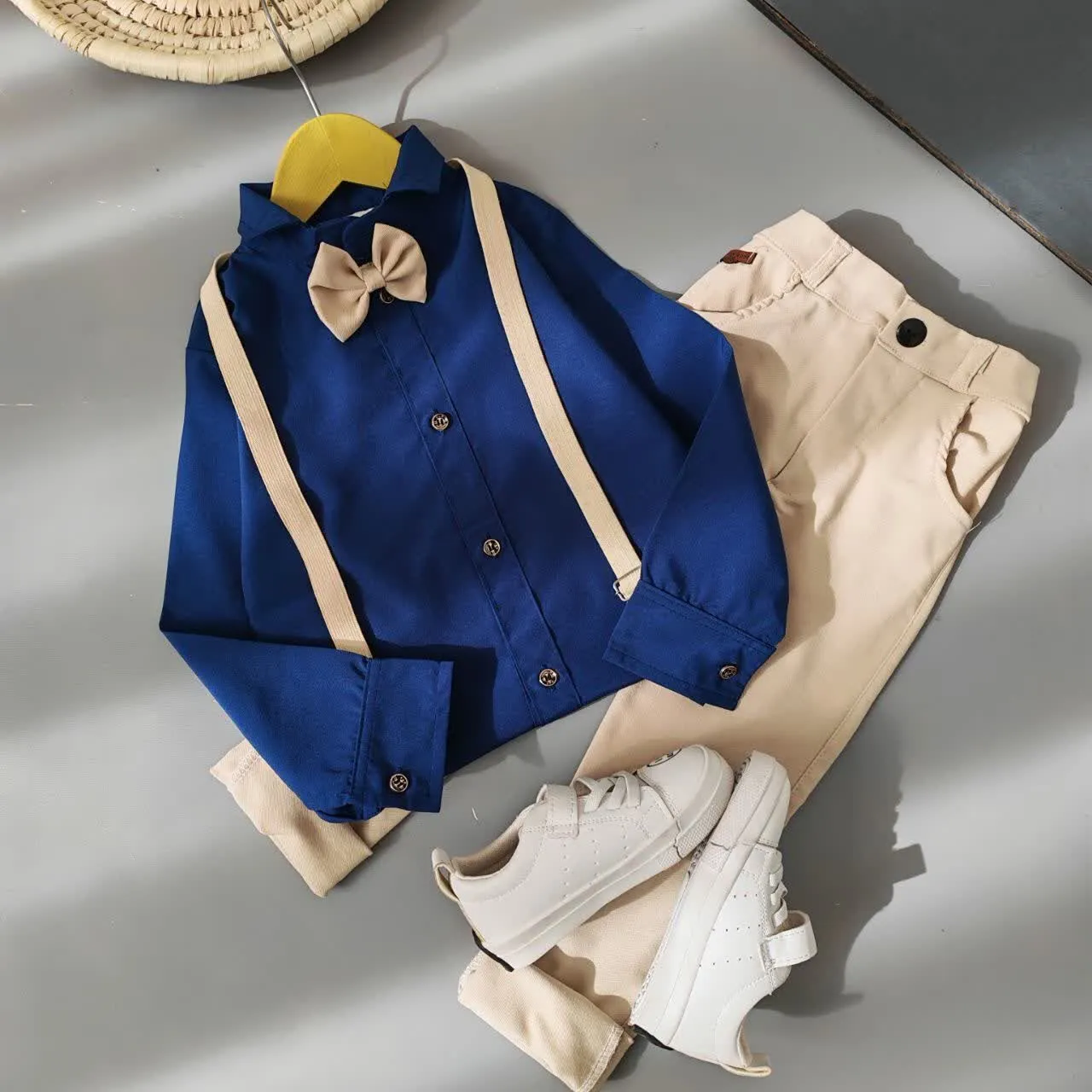 عیدانه کودک ۴تیکه ساسبندی آبی پسرانه و دخترانه باکیفیت و ارزان