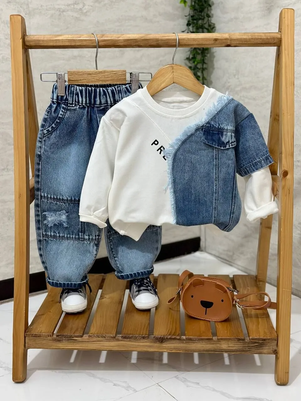 ست لباس بچه یقه گرد