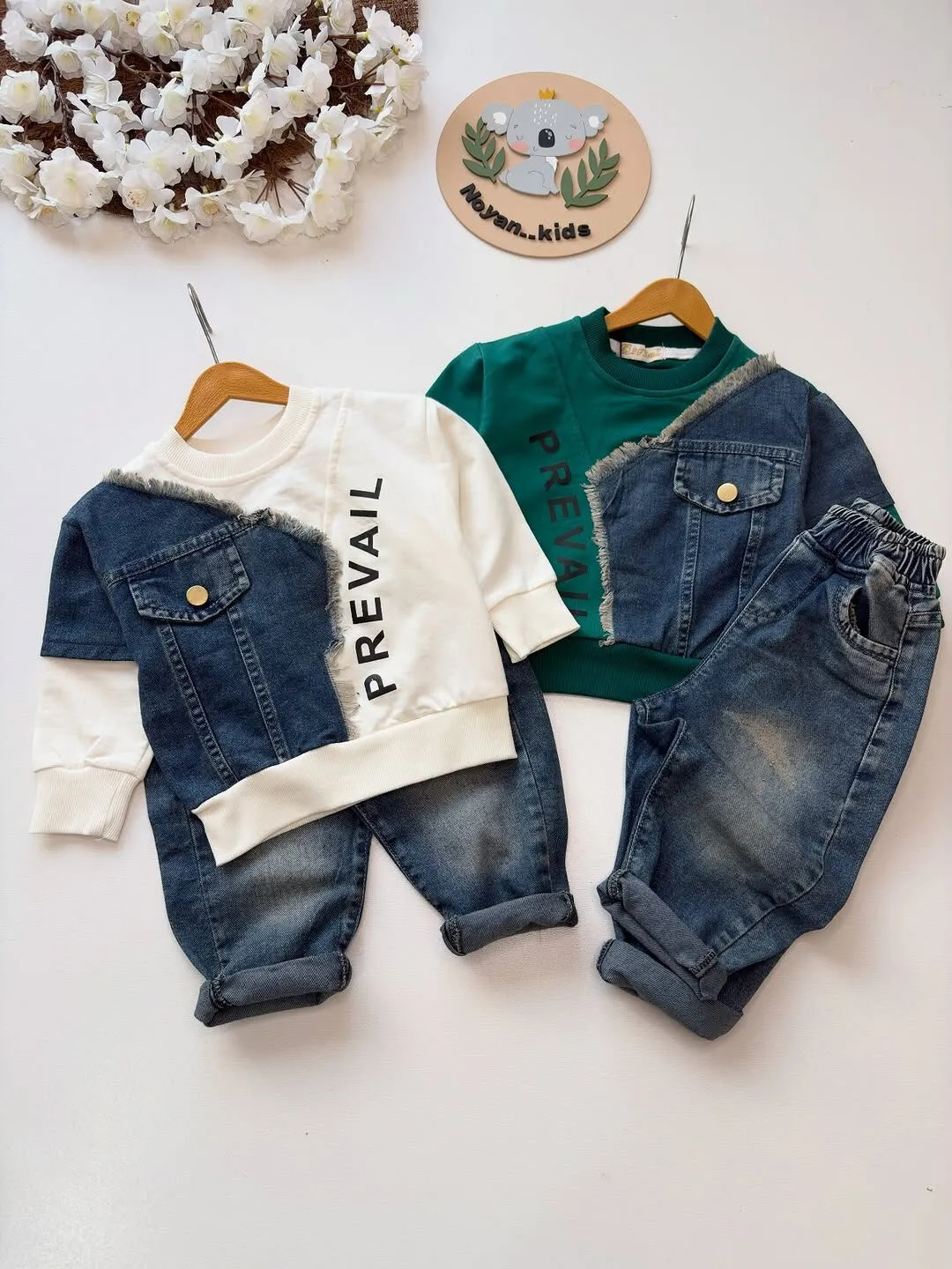 ست عیدانه بچه ترکیبی پریوال سبز پسرانه و دخترانه باکیفیت و ارزان