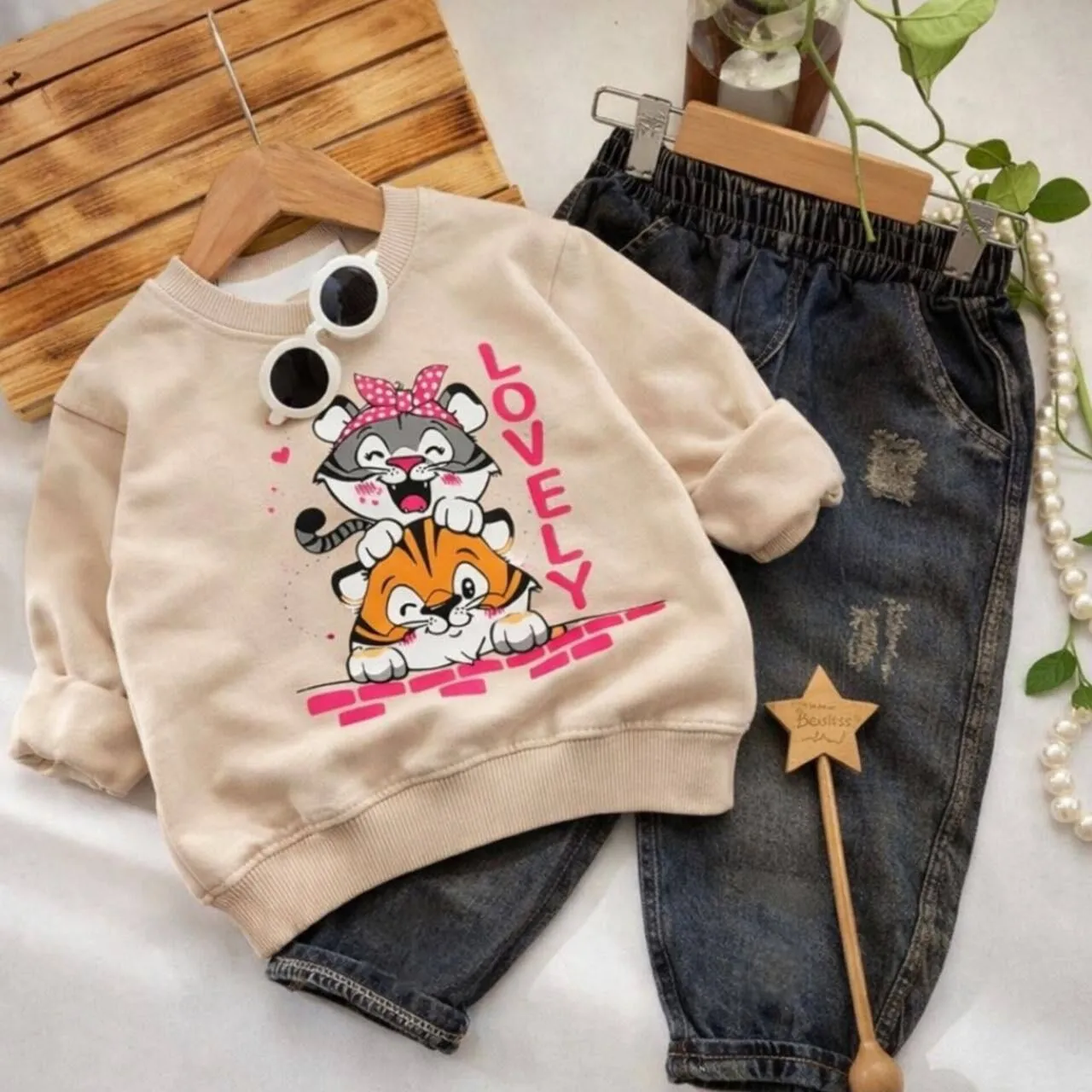 ست عیدانه کودک ست لاولی کرم پسرانه و دخترانه باکیفیت و ارزان