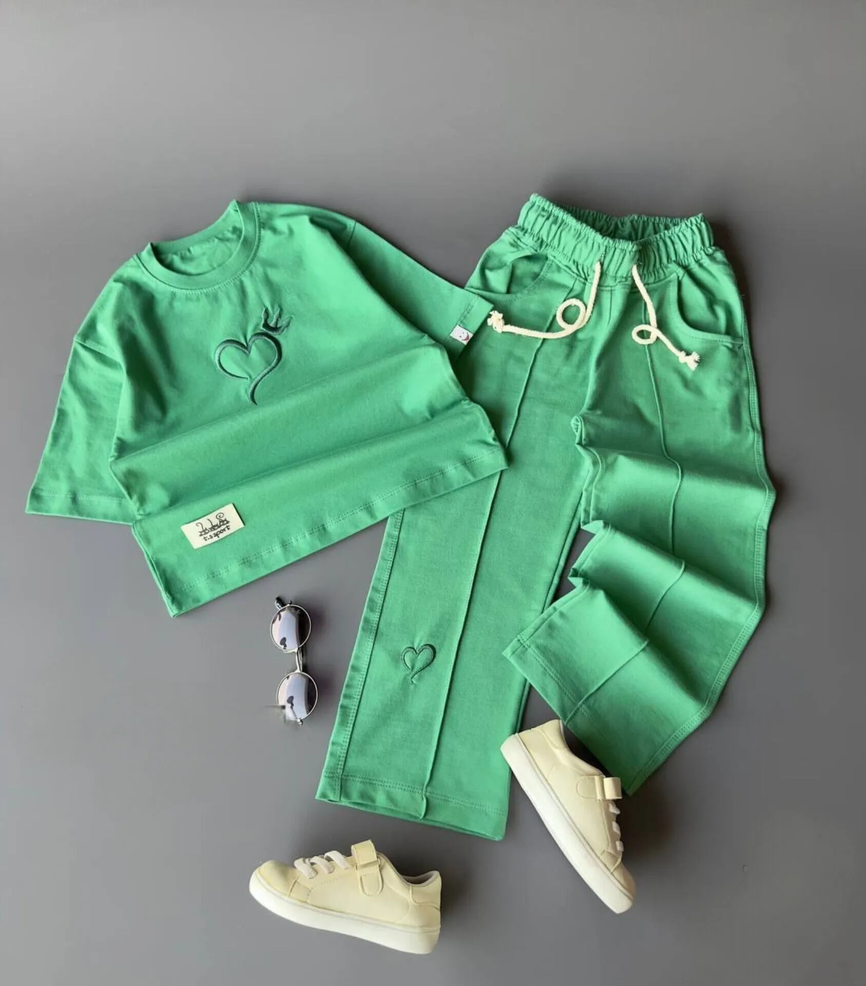 ست عیدانه قلب تاج دخترانه آجری شیک و راحت